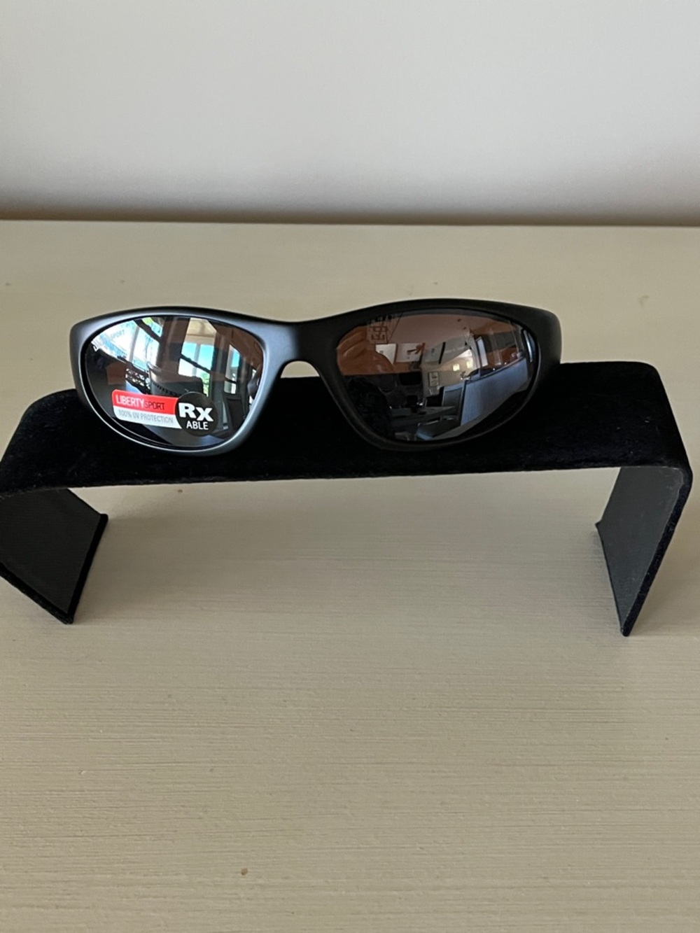 Authentic, Liberty Sport, Men's Black Frame Sunglasses  Brown Polarized Lenses